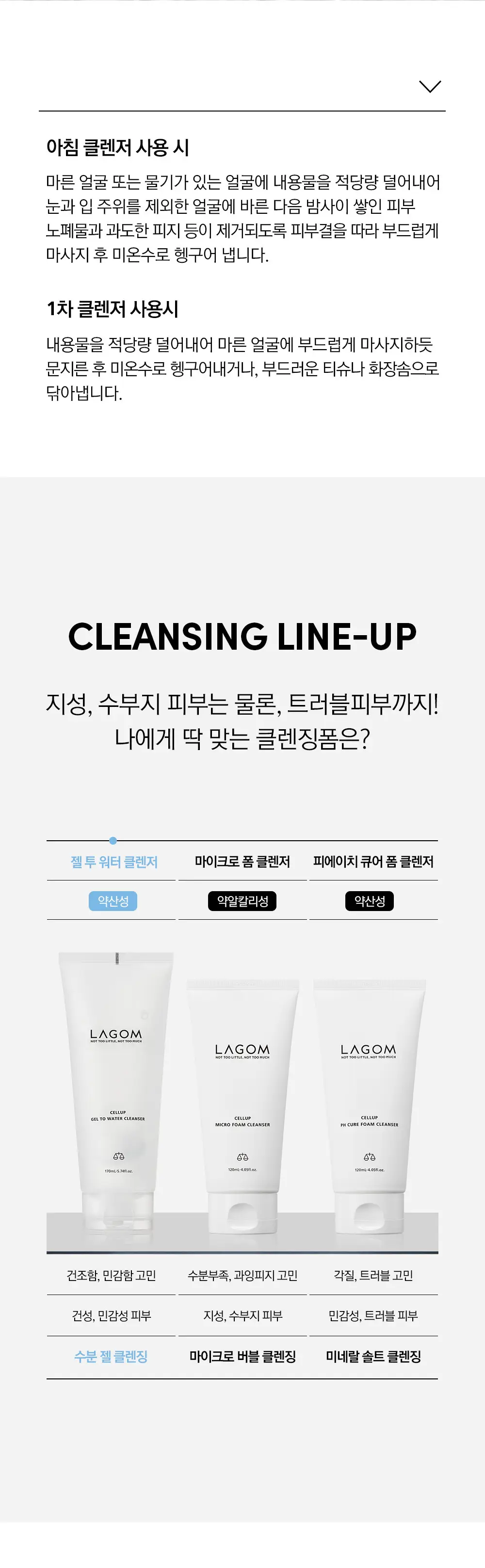 [수분민감/아침세안] 라곰 셀럽 젤 투 워터 클렌저 170ml x 2 상세페이지 18